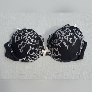 Felina Lingerie Black and Silver Bra 32D